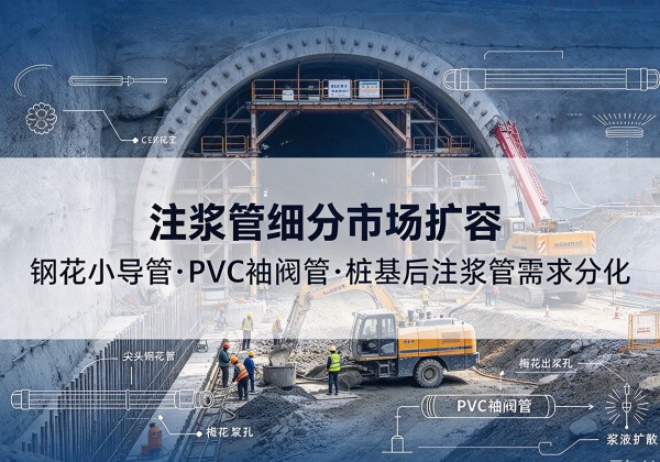 句容注浆管细分市场扩容，隧道钢花小导管、PVC 袖阀管、桩基后注浆管需求分化